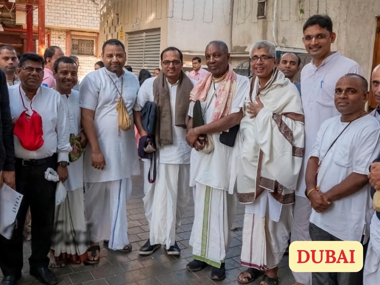 Brajsundar Das with devotees during a program in Dubai