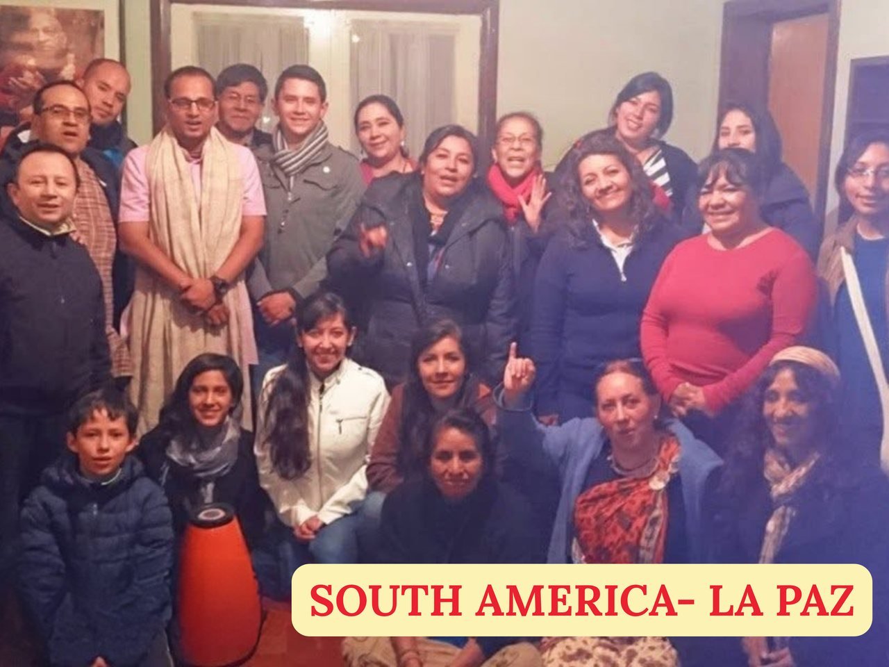 Brajsundar Das with devotees in La Paz, South America